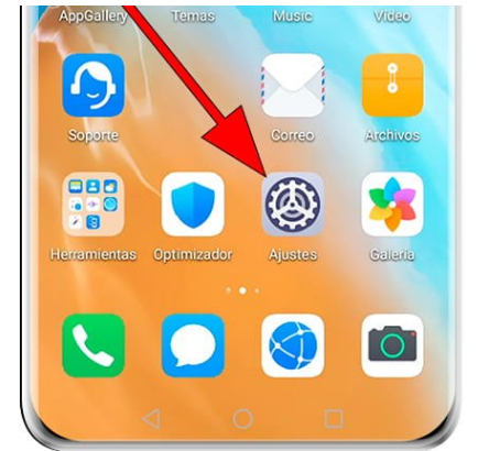 Icono de ajustes de Huawei.