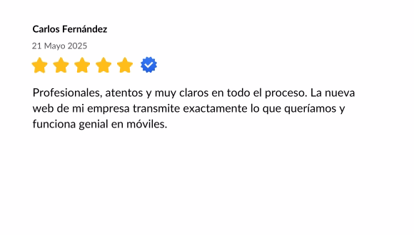 Reseña Carlos, cliente de Diseño web