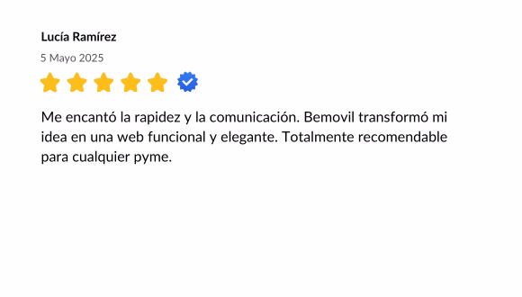 Reseña Lucía, cliente de Diseño web